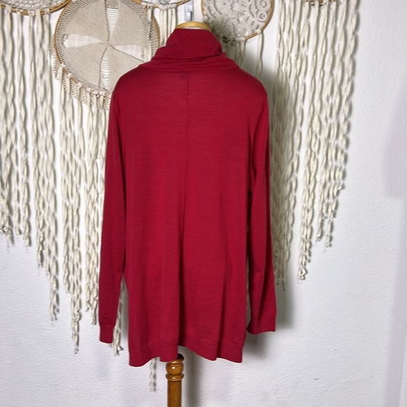 Eileen Fisher Woman Red Merino Wool Long Sleeve Turtleneck Sweater Size 3X - Picture 5 of 8